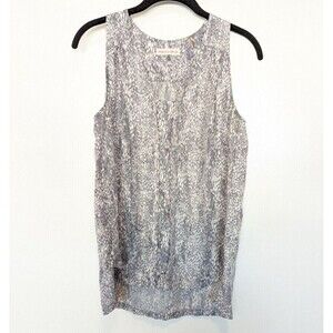 Rebecca Taylor Silk Tank Top Womens Size 4 Gray Lightweight Flowy Blouse Career
